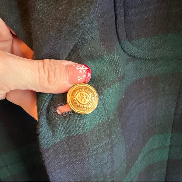 Vintage 80s Tommy Hilfiger Wool Union Made Tartan Plaid Varsity Blazer - Picture 8 of 11